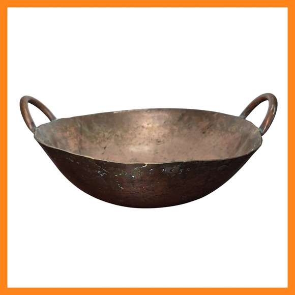 Other - Antique Hand Hammered Copper Cauldron Pot Rustic Farmhouse Kitchen Decor